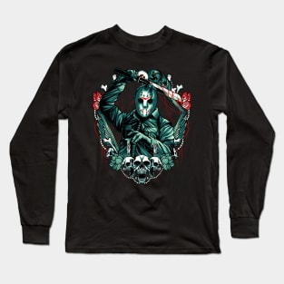 Hockey Mask Killer Long Sleeve T-Shirt